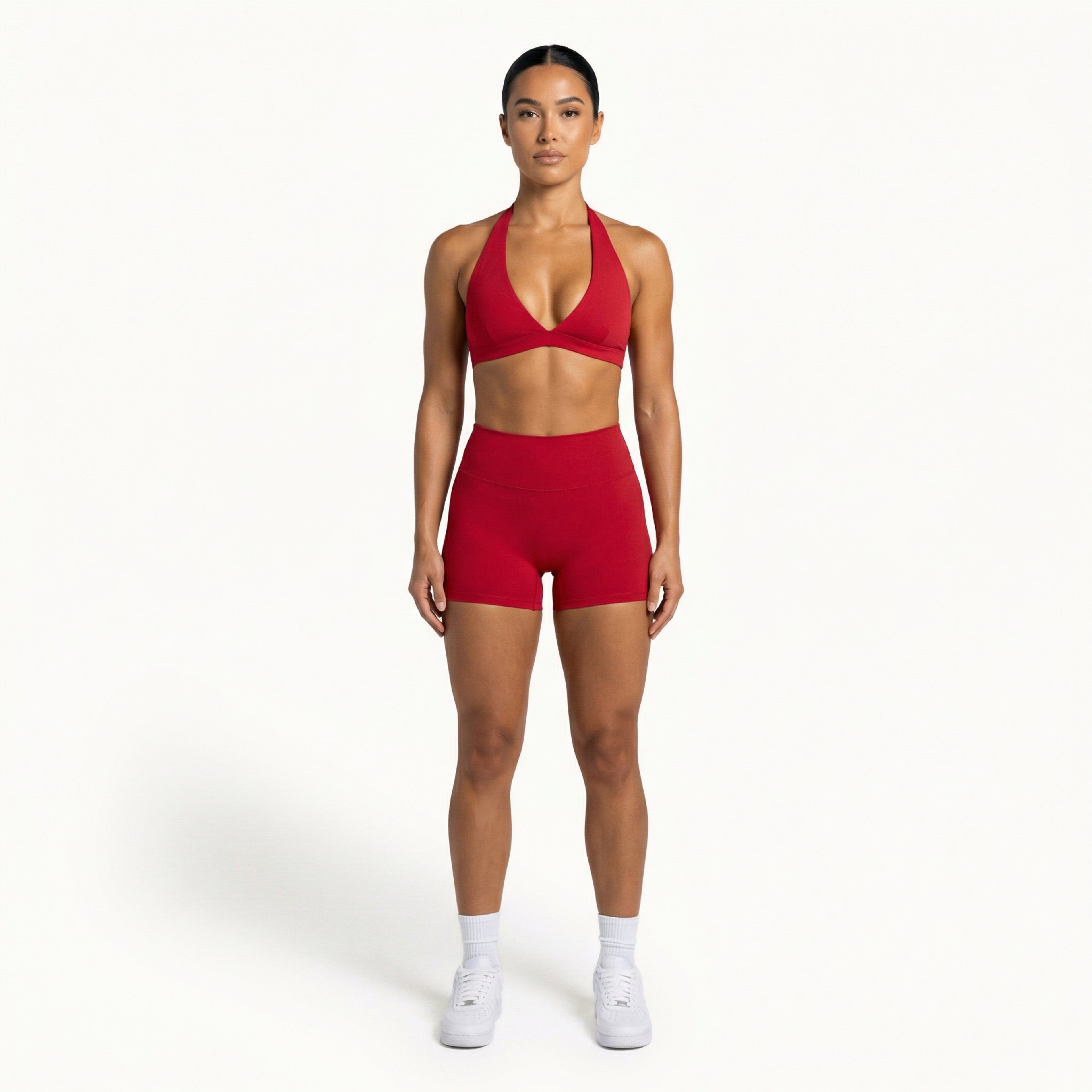 Sculpt 01 Crop Shorts - Red