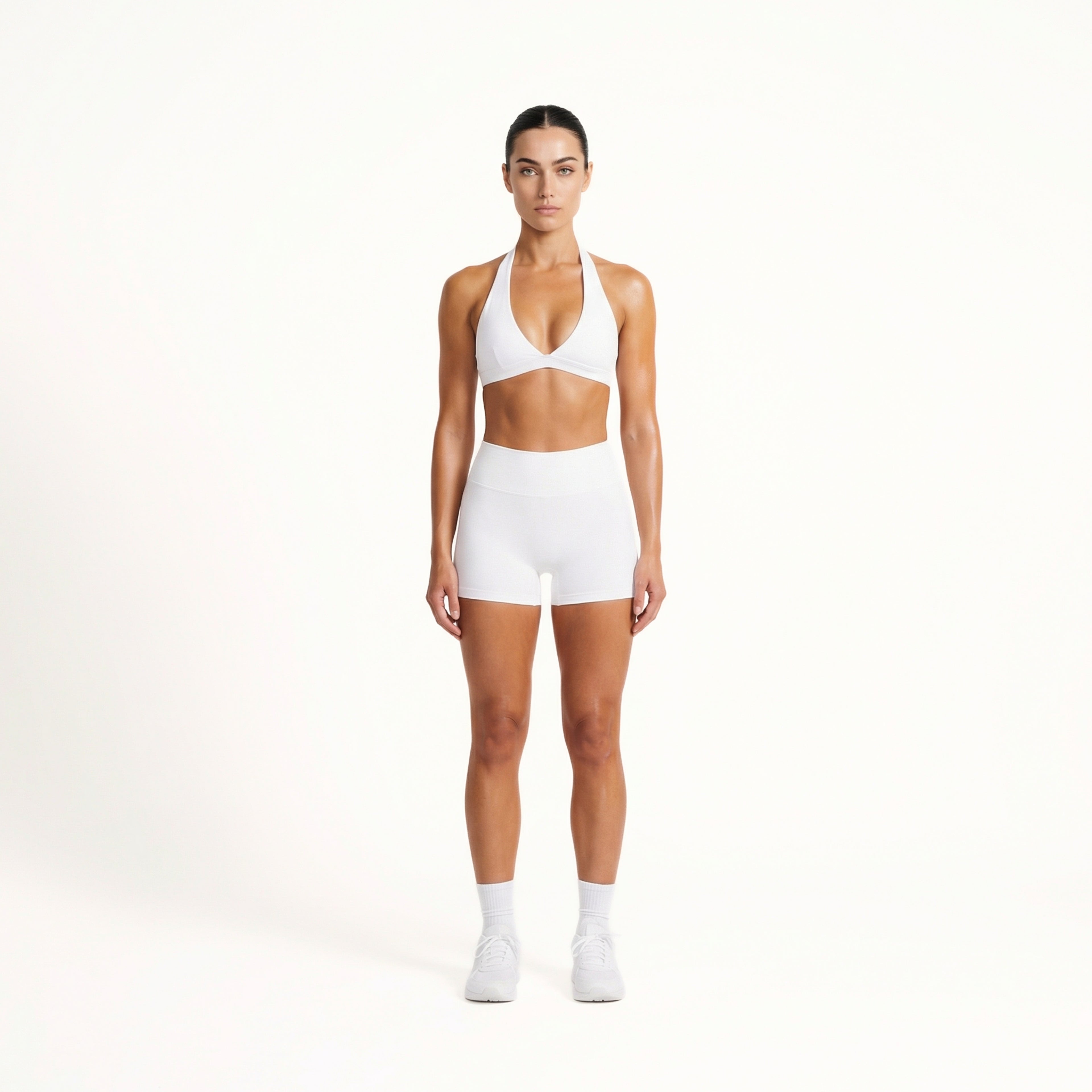 Sculpt 01 Halter Bra - White