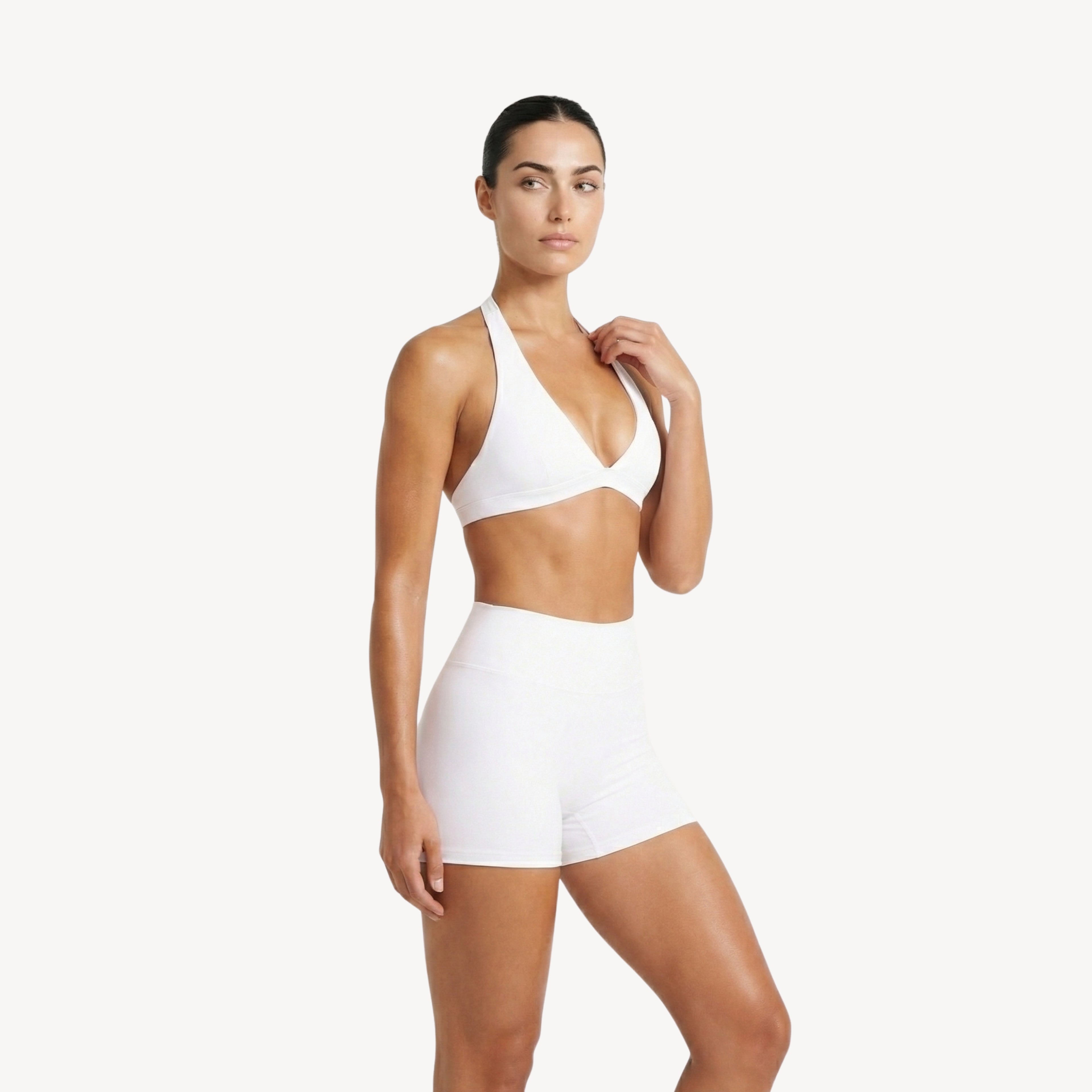 Sculpt 01 Halter Bra - White