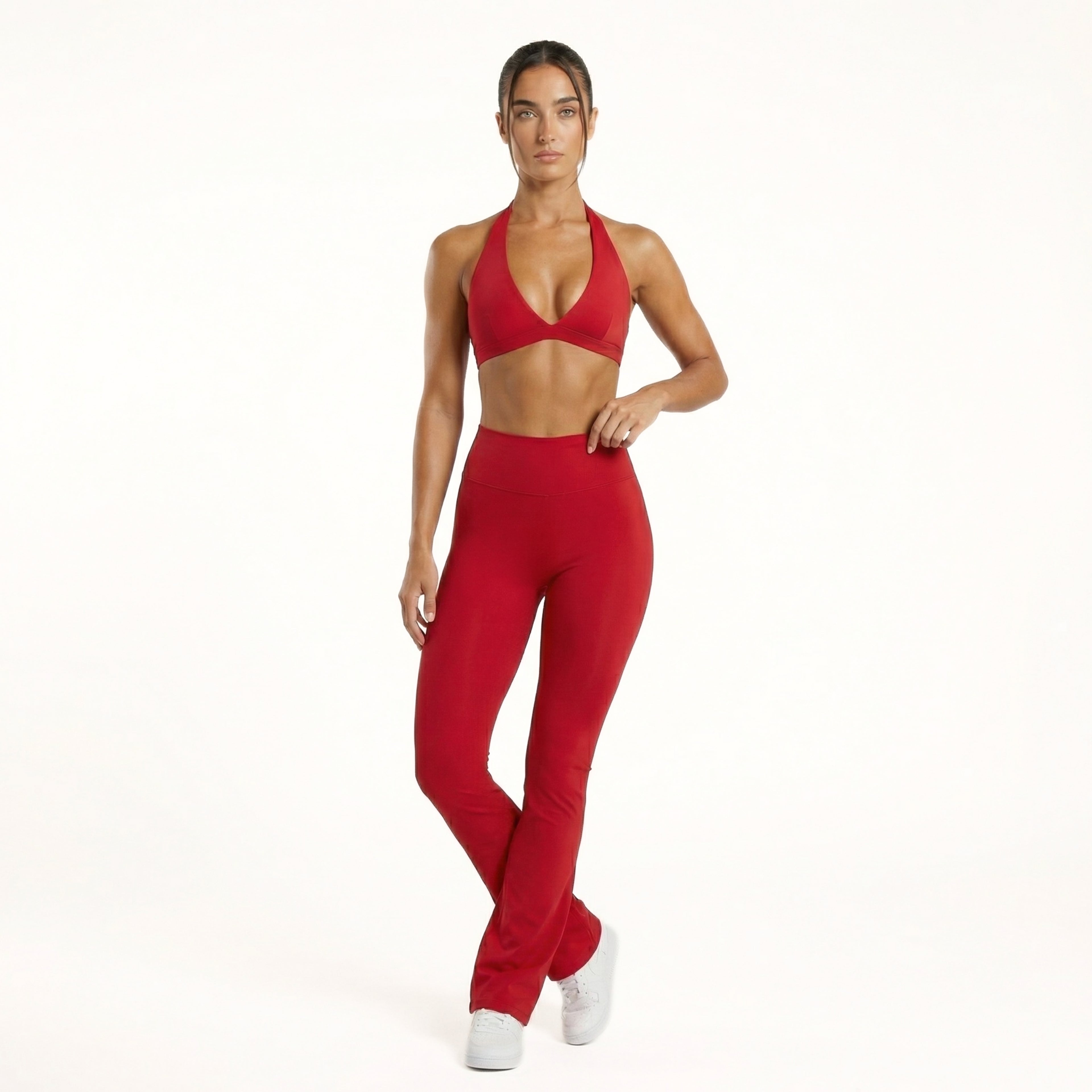 Sculpt 01 Flared Leggings - Red